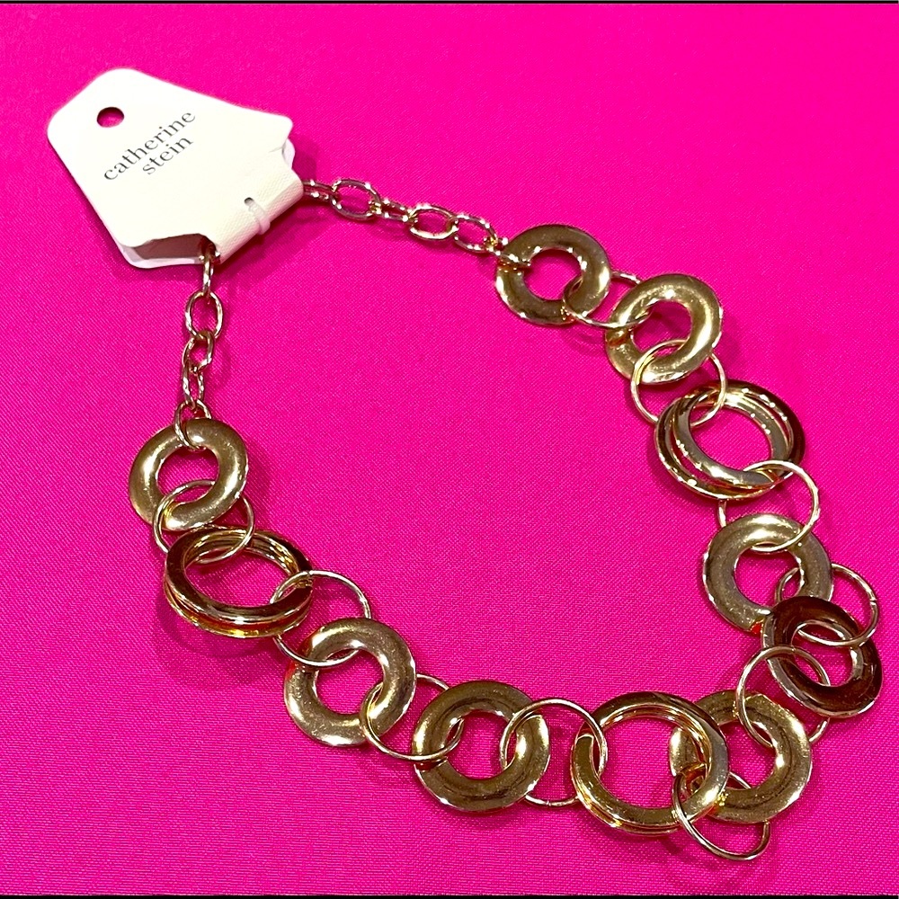 Catherine Stein Gold Statement Necklace. NWT!